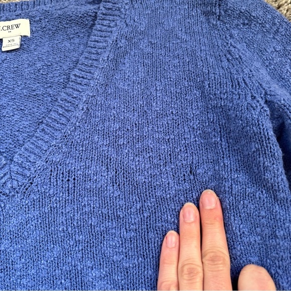J. Crew Periwinkle Blue V-Neck Knit Sweater Size Extra Small - Picture 4 of 8